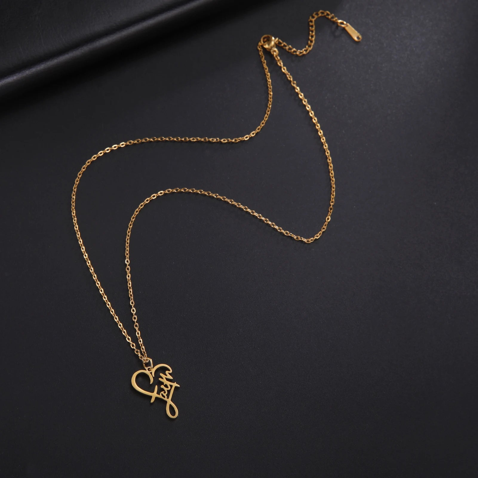 Unift Christian Faith Heart Necklace for Women Stainless Steel Vintage Religious God Bless Prayer Wedding Jewelry Gift Wholesale by Creative Vault Marketplace