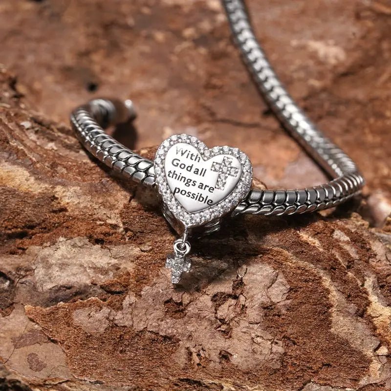925 Sterling Silver The Faith Series Charm Bracelet Accessories Peace Dove Cross Angel Rose Wings Beads DIY Jewelry Women Gift by Creative Vault Marketplace