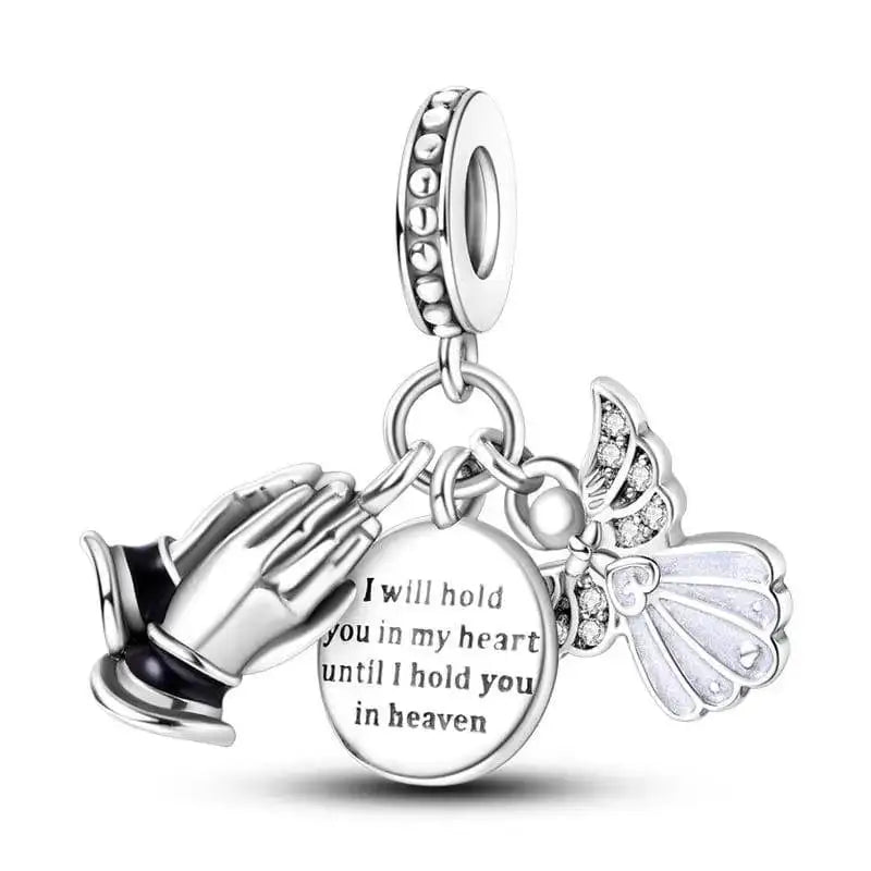 925 Sterling Silver The Faith Series Charm Bracelet Accessories Peace Dove Cross Angel Rose Wings Beads DIY Jewelry Women Gift by Creative Vault Marketplace