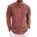 Faith Letter 3D Print Henley Shirts Men's Fashion Oversized Button Stand Collar Short Sleeve T Shirt Male Tees Tops Man Clothing by Creative Vault Marketplace
