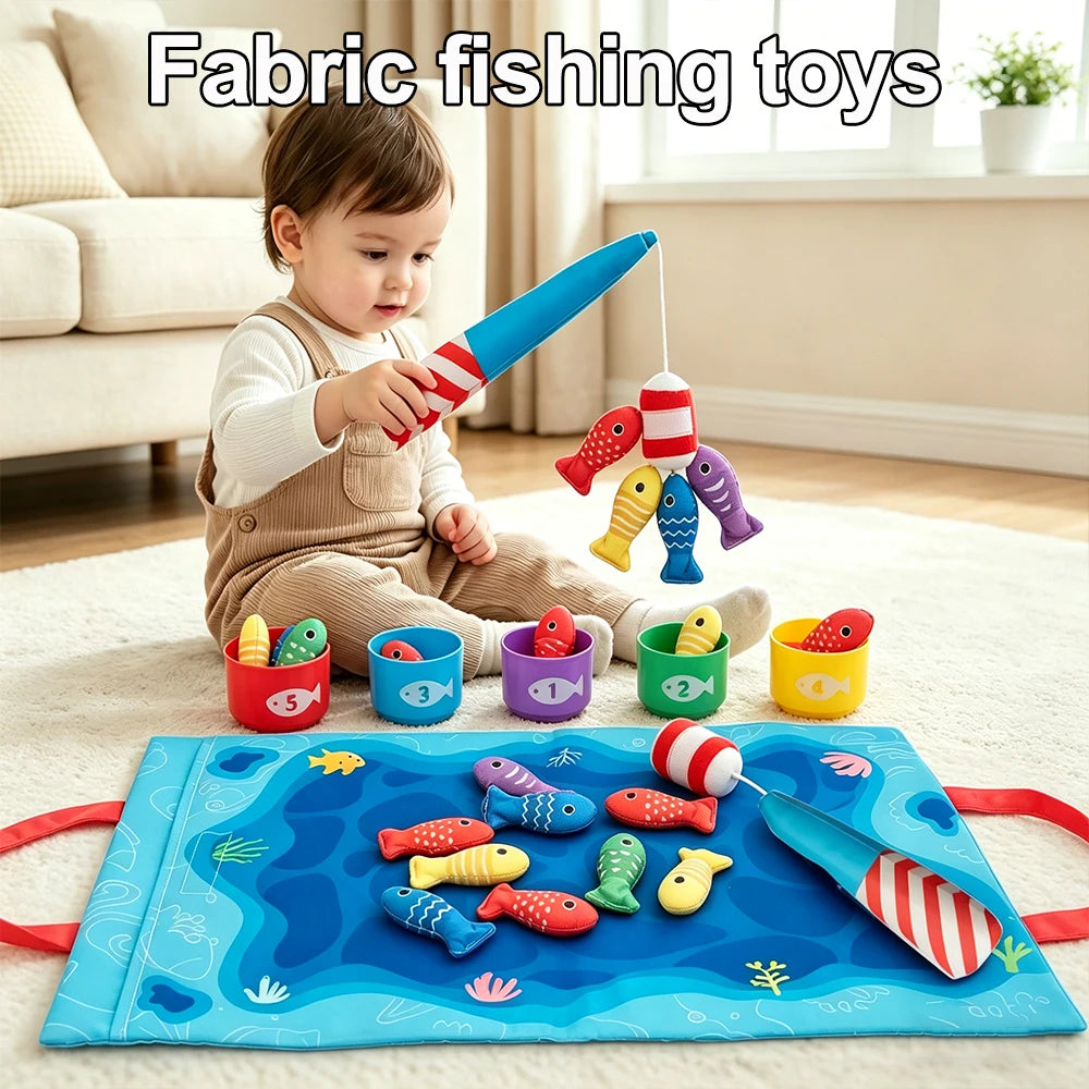 Children's fishing toys Montessori fabric craft fishing games baby education early education toys children's birthday gifts by Creative Vault Marketplace