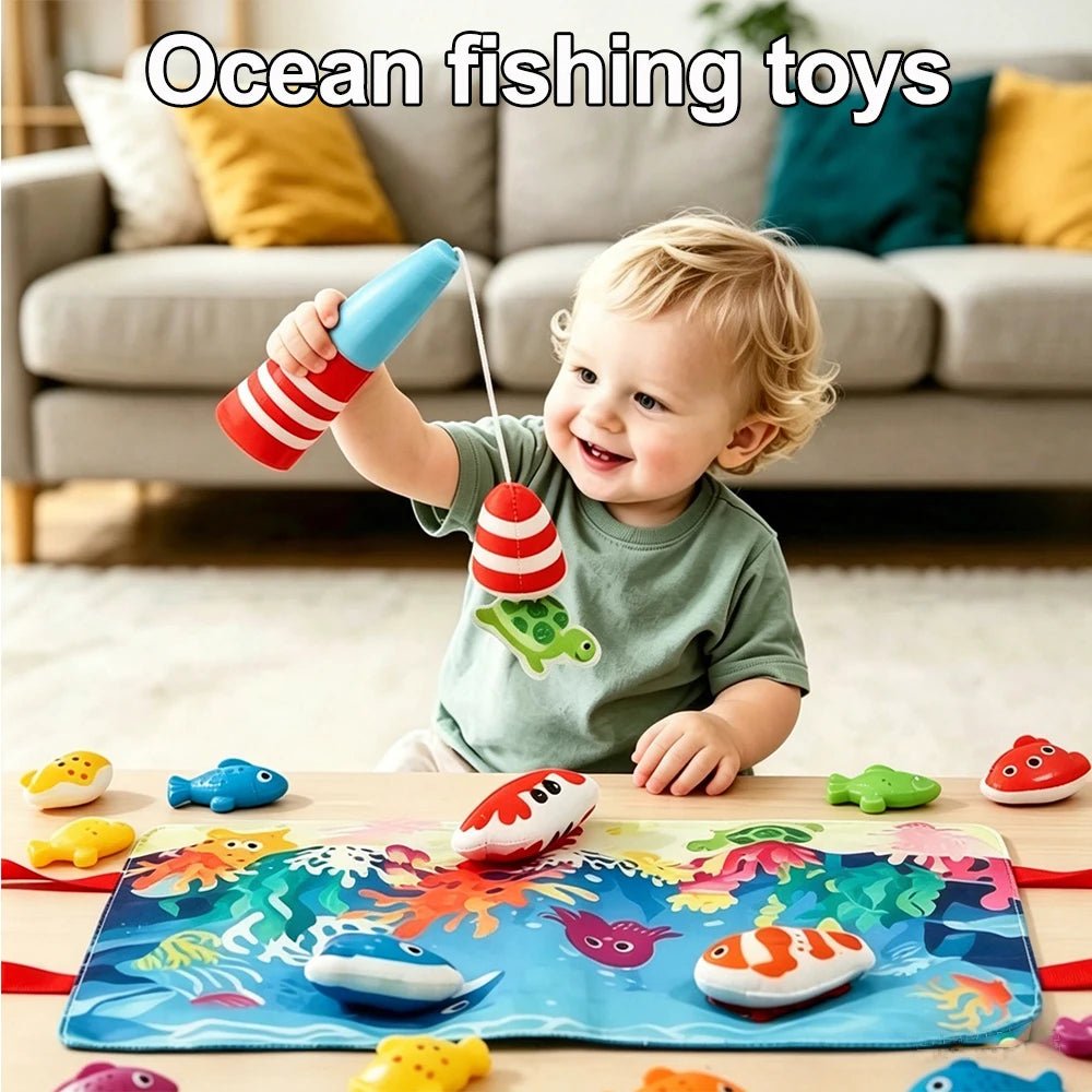 Children's fishing toys Montessori fabric craft fishing games baby education early education toys children's birthday gifts by Creative Vault Marketplace