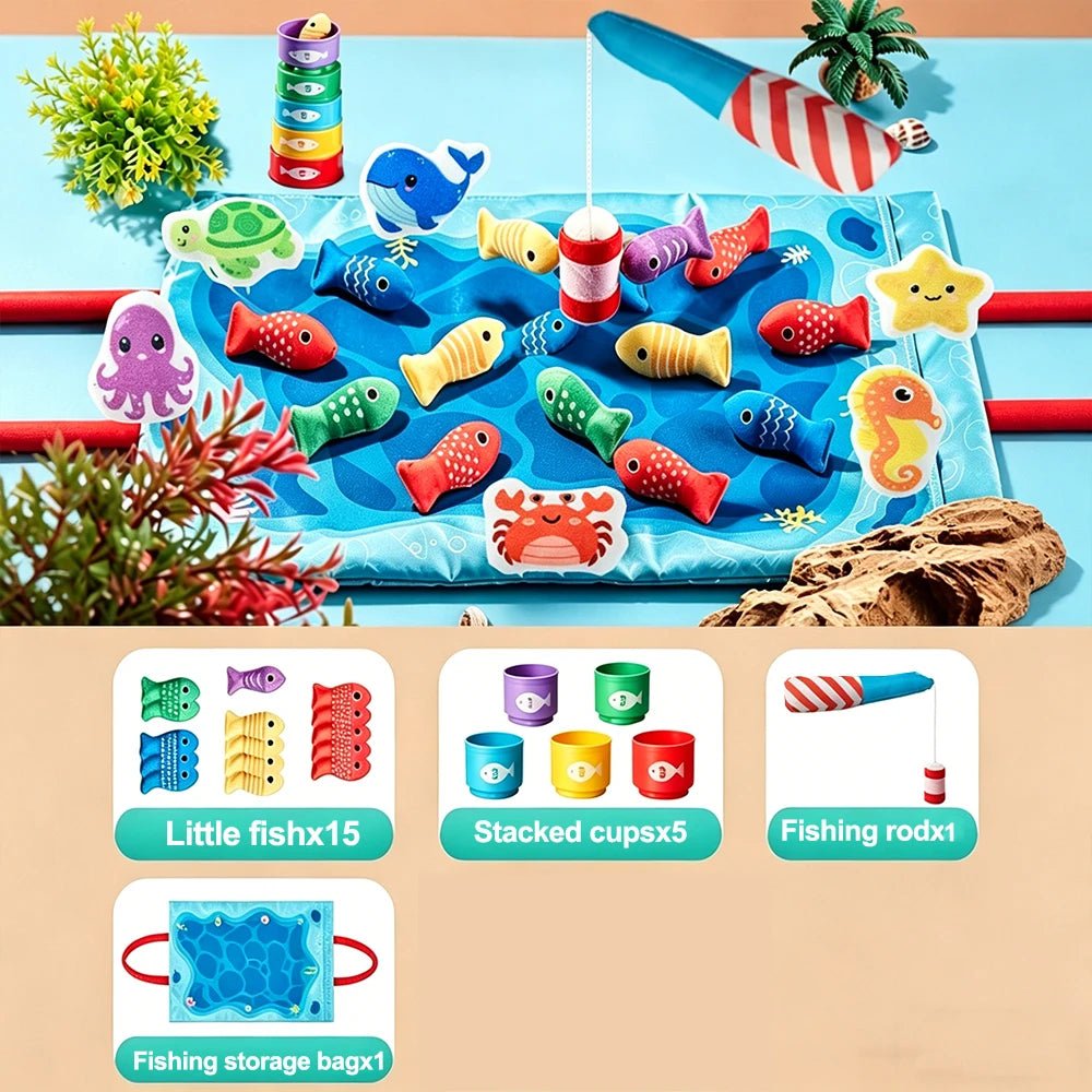 Children's fishing toys Montessori fabric craft fishing games baby education early education toys children's birthday gifts by Creative Vault Marketplace