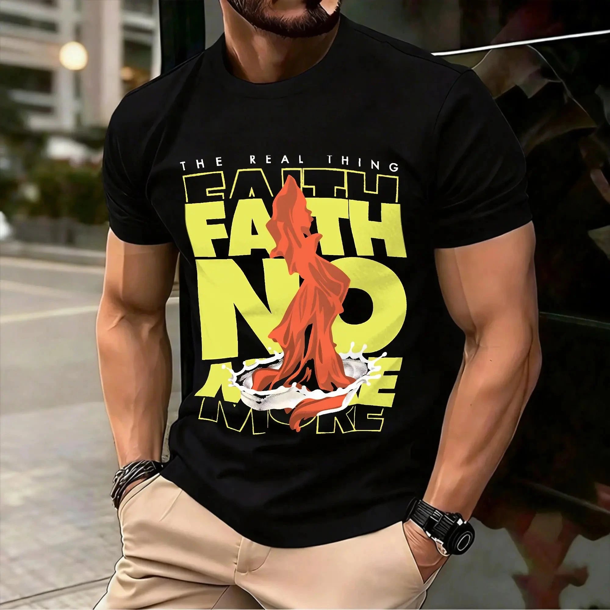 Faith No More Hd Logo T Shirt Men's Y2K Casual T Shirts Summer O-Neck Fashion Tee Shirt Pattern Big Size Clothing by Creative Vault Marketplace