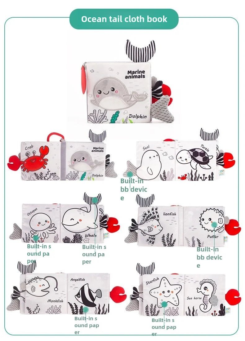 Baby Toys Cloth Book 3D Touch Feel Children's Tactile Sensory Education Early Literacy Intelligence Development Plush Toys by Creative Vault Marketplace