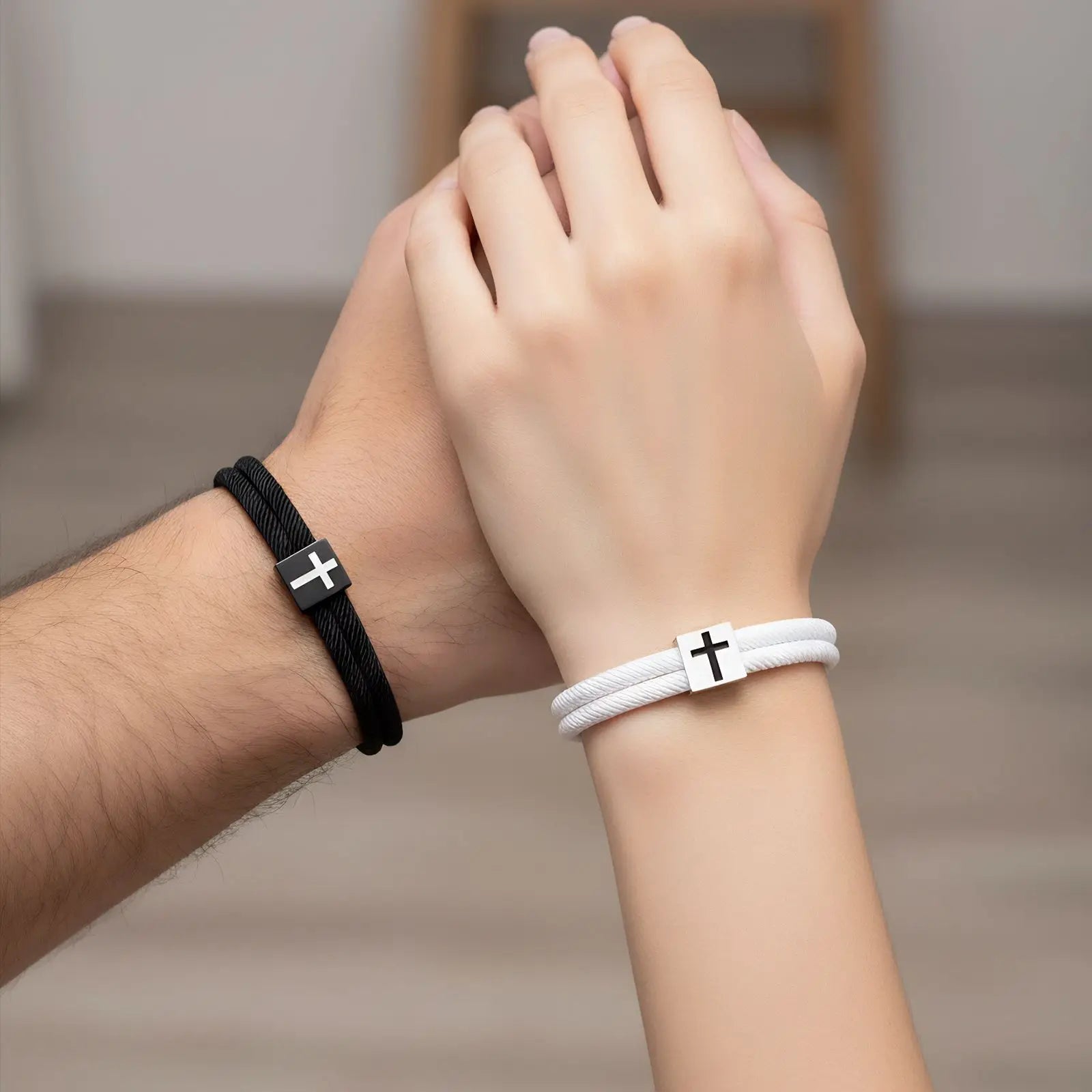 1Pair/Set Adjustable Faith Cross Bracelet For Teen Boys First Communion Easter Gift Ideal For Sons Brothers Ages 6–21 by Creative Vault Marketplace