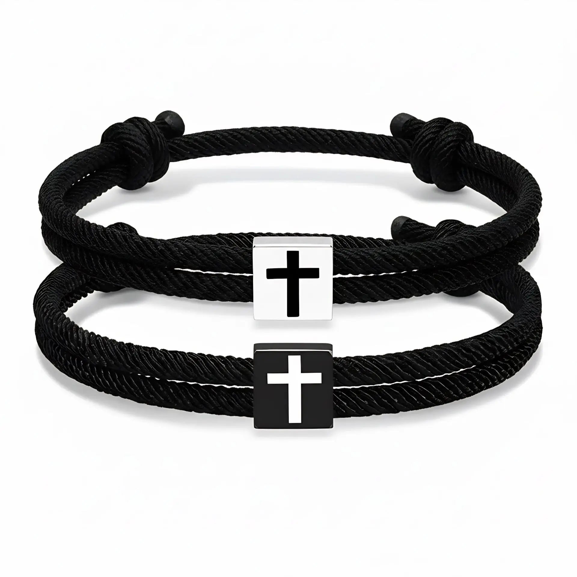 1Pair/Set Adjustable Faith Cross Bracelet For Teen Boys First Communion Easter Gift Ideal For Sons Brothers Ages 6–21 by Creative Vault Marketplace