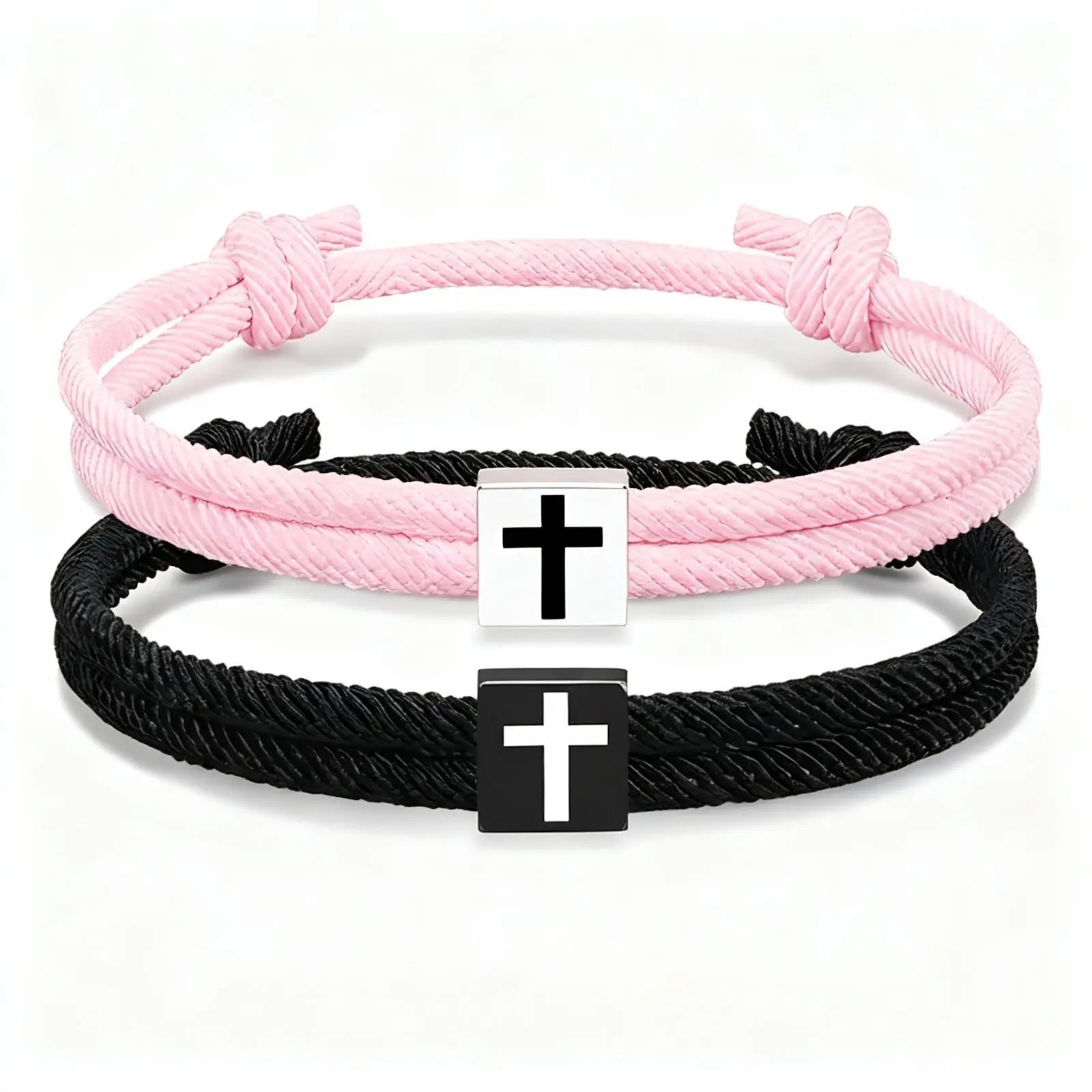 1Pair/Set Adjustable Faith Cross Bracelet For Teen Boys First Communion Easter Gift Ideal For Sons Brothers Ages 6–21 by Creative Vault Marketplace