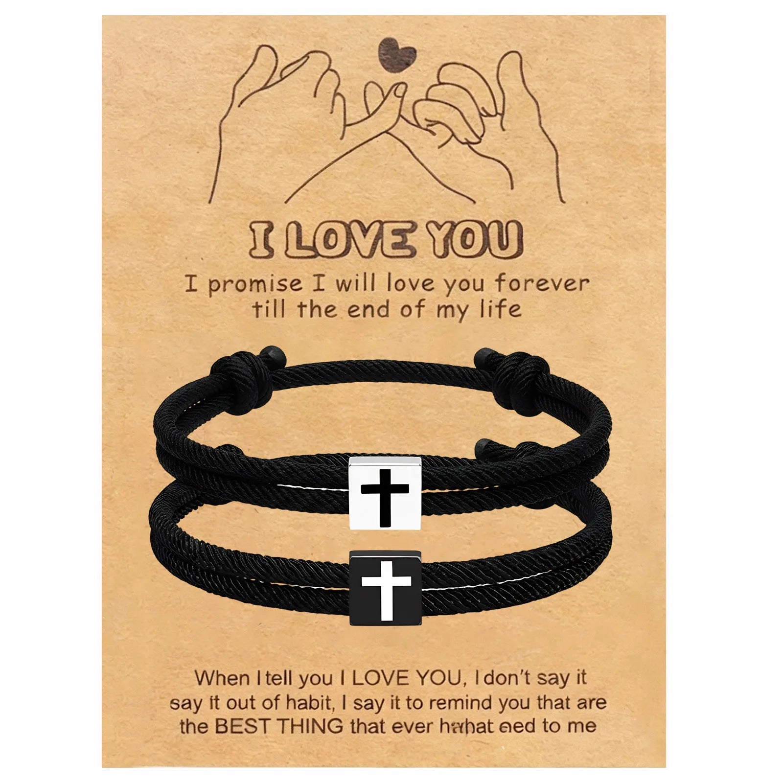 1Pair/Set Adjustable Faith Cross Bracelet For Teen Boys First Communion Easter Gift Ideal For Sons Brothers Ages 6–21 by Creative Vault Marketplace