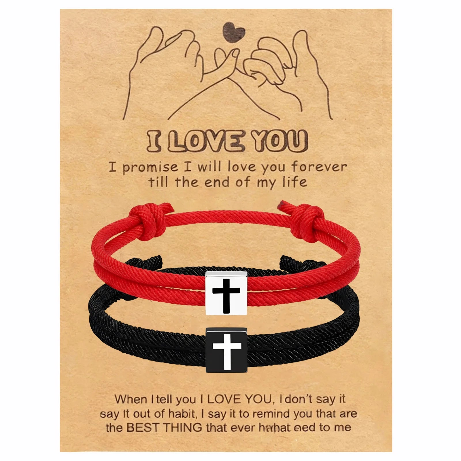 1Pair/Set Adjustable Faith Cross Bracelet For Teen Boys First Communion Easter Gift Ideal For Sons Brothers Ages 6–21 by Creative Vault Marketplace