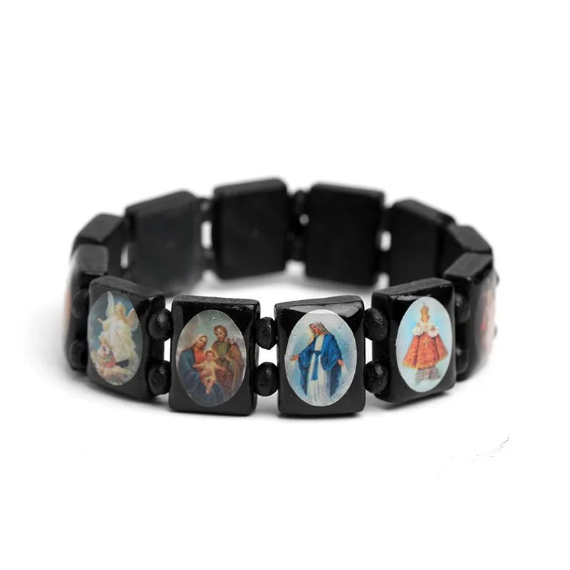 Natural wooden Catholic jewelry Christian Jesus faith Rosary Bracelet religious charm jewelry Bracelets on hand wholesale by Creative Vault Marketplace
