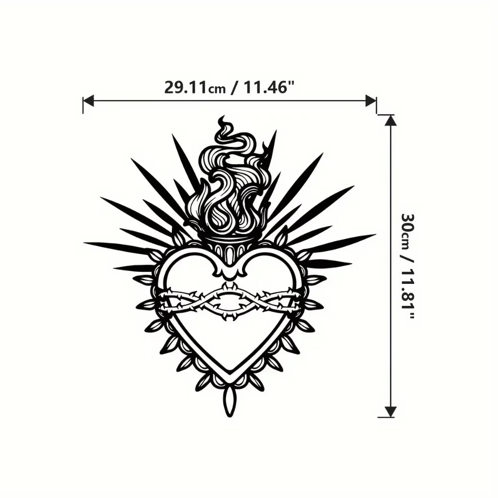 Vintage Sacred Heart Aluminum Wall Art 12x16in Waterproof Durable Metal Print for Living Room Faith Home Decor by Creative Vault Marketplace