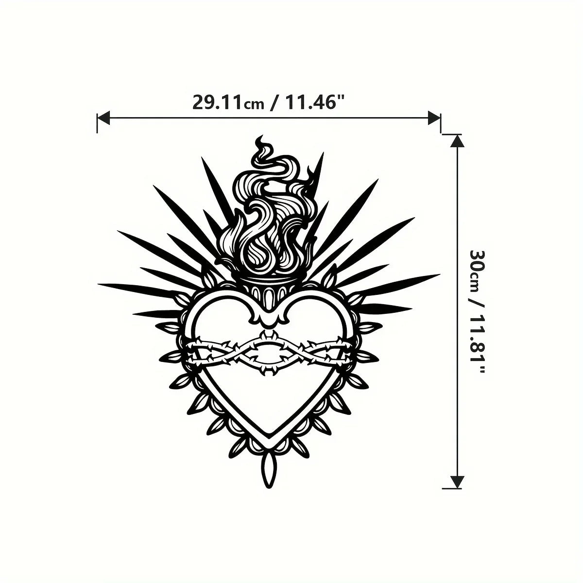 Vintage Sacred Heart Aluminum Wall Art 12x16in Waterproof Durable Metal Print for Living Room Faith Home Decor by Creative Vault Marketplace