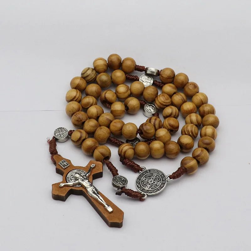 Faith & Gospel Cross Rosary Beads Necklace for Women Men Christian Virgin Mary INRI Pendant Chain Fashion Religion Jewelry by Creative Vault Marketplace