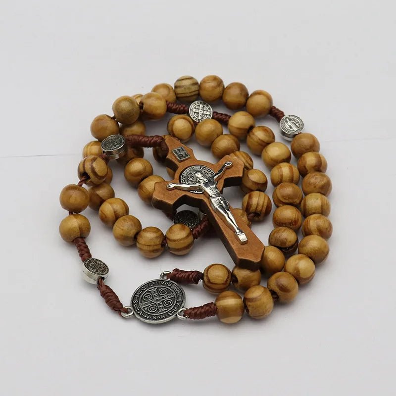 Faith & Gospel Cross Rosary Beads Necklace for Women Men Christian Virgin Mary INRI Pendant Chain Fashion Religion Jewelry by Creative Vault Marketplace