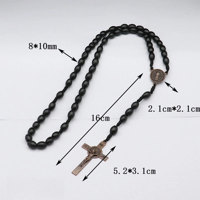 Faith & Gospel Cross Rosary Beads Necklace for Women Men Christian Virgin Mary INRI Pendant Chain Fashion Religion Jewelry by Creative Vault Marketplace