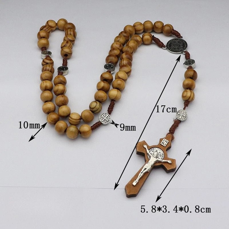 Faith & Gospel Cross Rosary Beads Necklace for Women Men Christian Virgin Mary INRI Pendant Chain Fashion Religion Jewelry by Creative Vault Marketplace