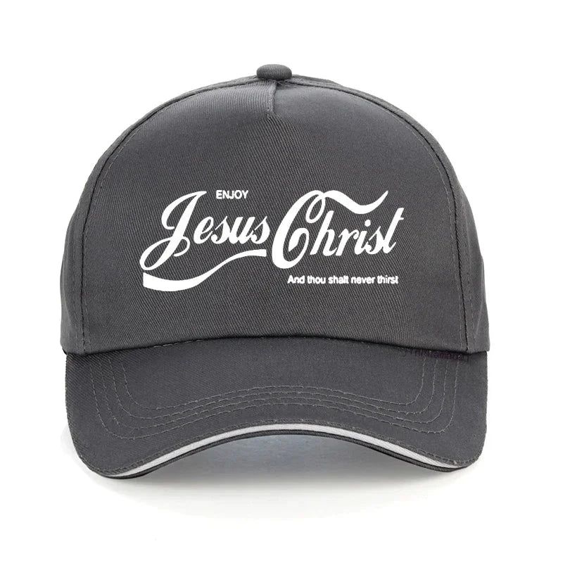 Christian Funny Baseball Cap - Enjoy Jesus Christ, The Real King! by Creative Vault Marketplace