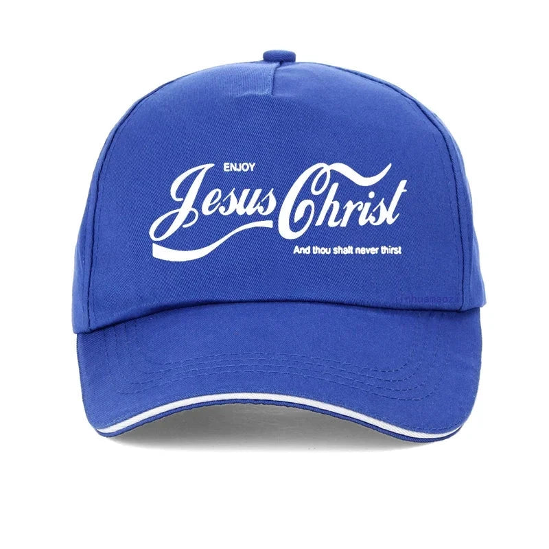 Christian Funny Baseball Cap - Enjoy Jesus Christ, The Real King! by Creative Vault Marketplace