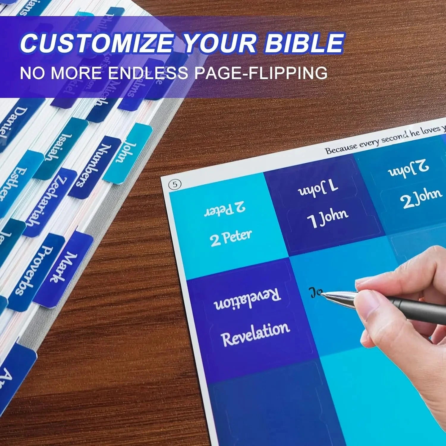 Bible Tabs for Women and Men Easy to Remove & Read Bible Book Tabs for Study Bible Index Tabs for Old and New Testament Bible by Creative Vault Marketplace