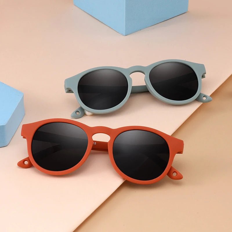 0-3 Years Newborn Fashion Baby's First Sunglasses with Strap Round Flexible UV400 Polarized Infant Silicone Sunglasses Accessory by Creative Vault Marketplace