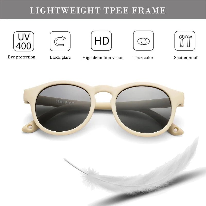 0-3 Years Newborn Fashion Baby's First Sunglasses with Strap Round Flexible UV400 Polarized Infant Silicone Sunglasses Accessory by Creative Vault Marketplace