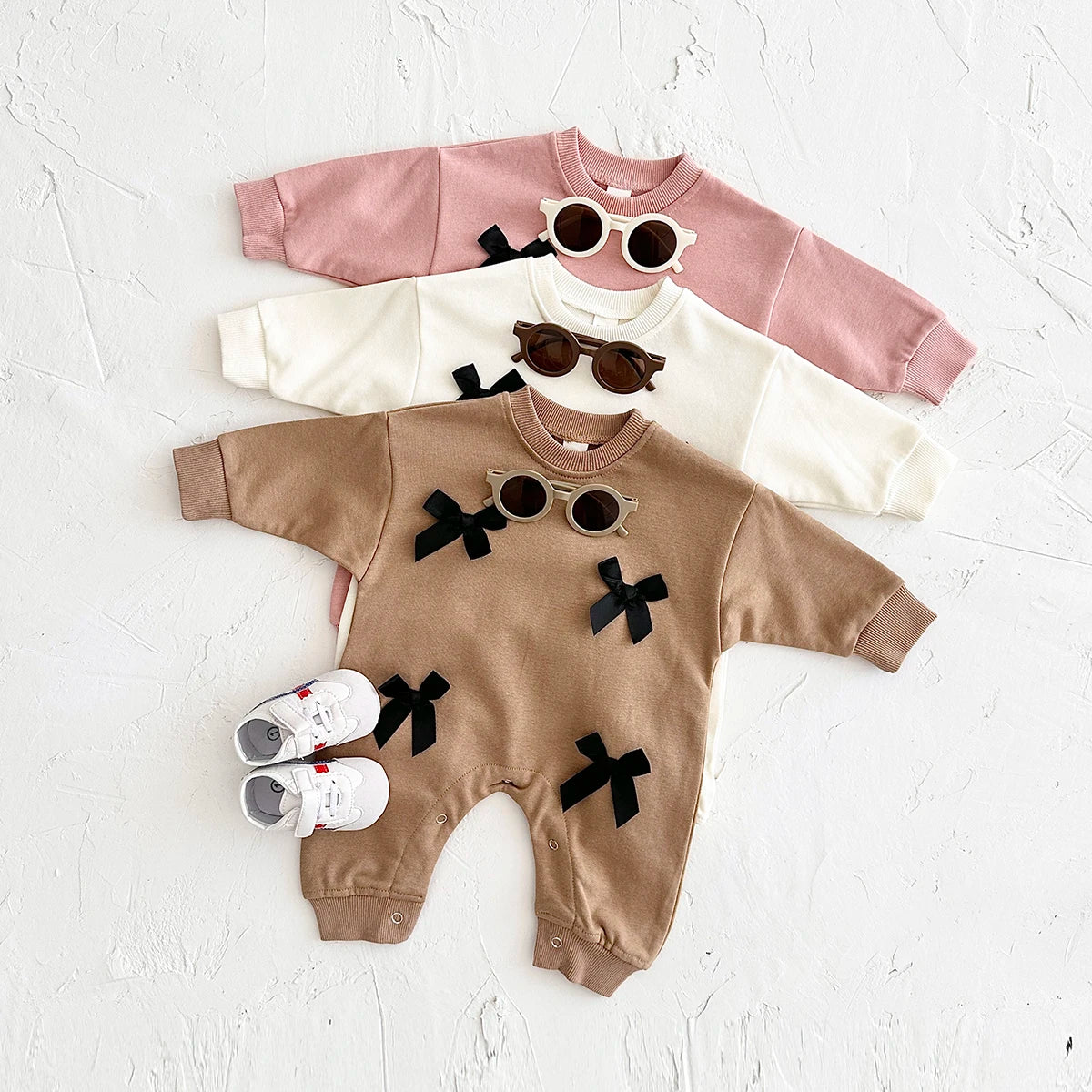 Newborn Baby Girl Clothes Bow Infant Jumpsuit Spring Autumn Babygrow Romper Cotton Kids Toddler Children Clothing 0-18 Months by Creative Vault Marketplace