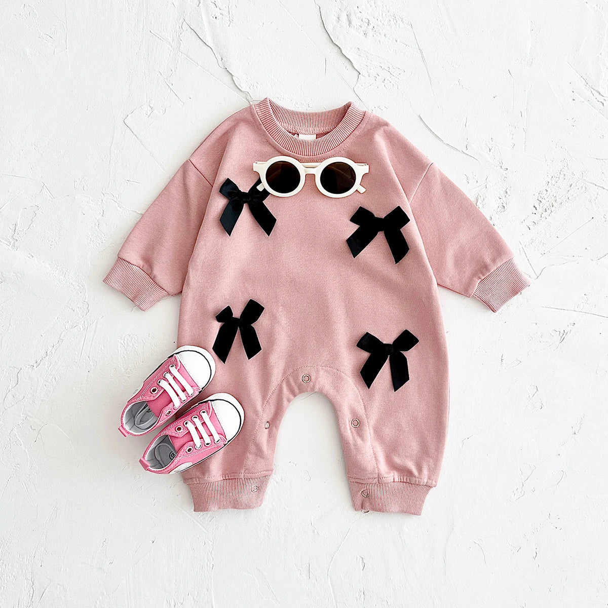 Newborn Baby Girl Clothes Bow Infant Jumpsuit Spring Autumn Babygrow Romper Cotton Kids Toddler Children Clothing 0-18 Months by Creative Vault Marketplace