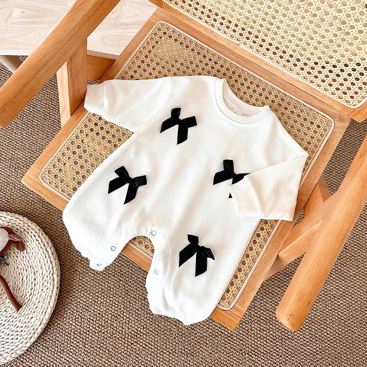 Newborn Baby Girl Clothes Bow Infant Jumpsuit Spring Autumn Babygrow Romper Cotton Kids Toddler Children Clothing 0-18 Months by Creative Vault Marketplace