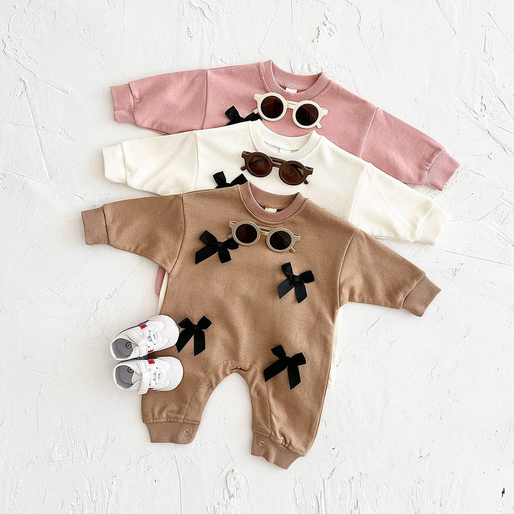 Newborn Baby Girl Clothes Bow Infant Jumpsuit Spring Autumn Babygrow Romper Cotton Kids Toddler Children Clothing 0-18 Months by Creative Vault Marketplace