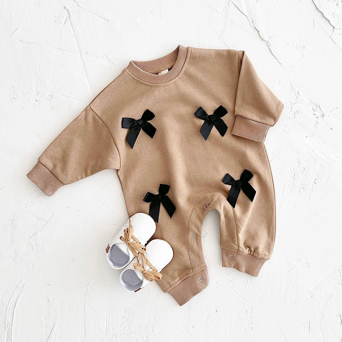 Newborn Baby Girl Clothes Bow Infant Jumpsuit Spring Autumn Babygrow Romper Cotton Kids Toddler Children Clothing 0-18 Months by Creative Vault Marketplace