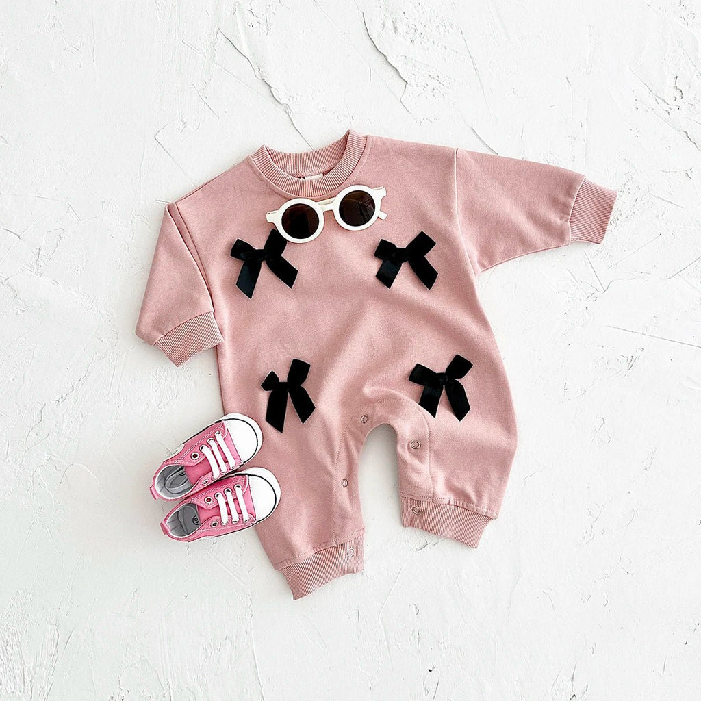 Newborn Baby Girl Clothes Bow Infant Jumpsuit Spring Autumn Babygrow Romper Cotton Kids Toddler Children Clothing 0-18 Months by Creative Vault Marketplace