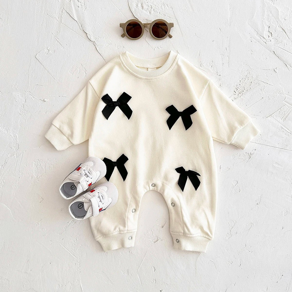 Newborn Baby Girl Clothes Bow Infant Jumpsuit Spring Autumn Babygrow Romper Cotton Kids Toddler Children Clothing 0-18 Months by Creative Vault Marketplace