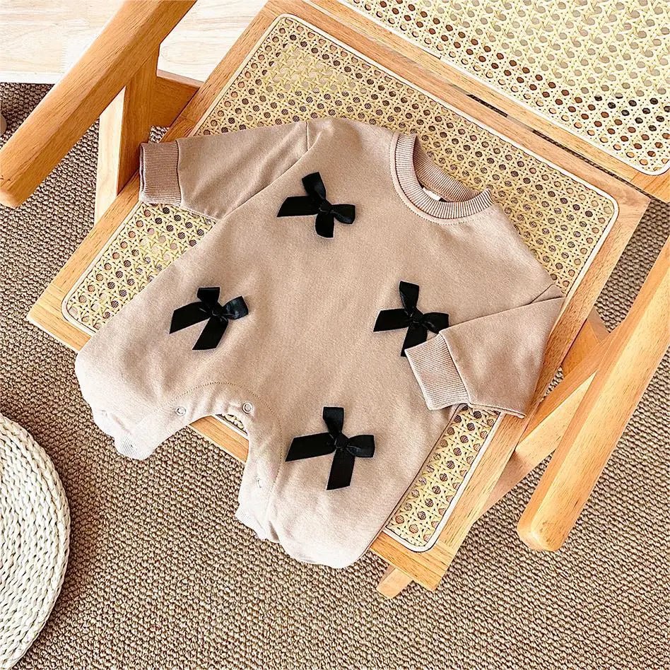 Newborn Baby Girl Clothes Bow Infant Jumpsuit Spring Autumn Babygrow Romper Cotton Kids Toddler Children Clothing 0-18 Months by Creative Vault Marketplace