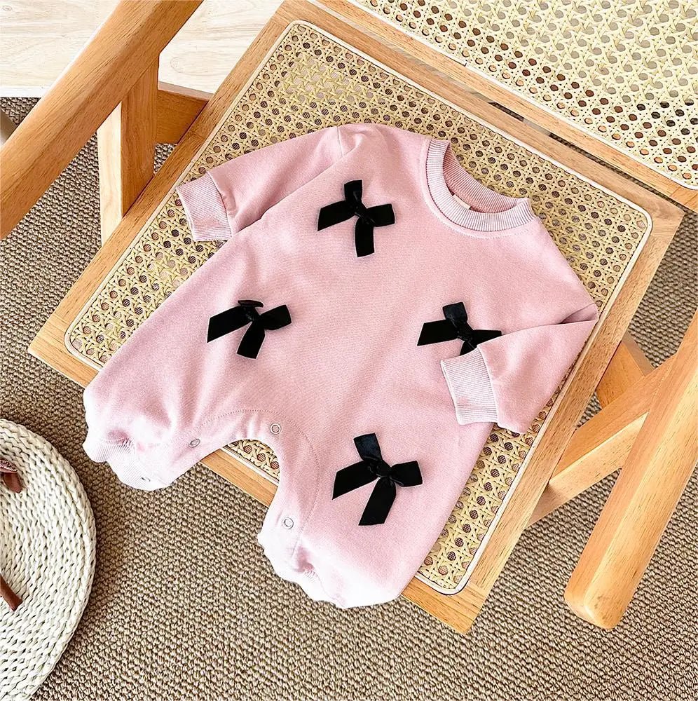 Newborn Baby Girl Clothes Bow Infant Jumpsuit Spring Autumn Babygrow Romper Cotton Kids Toddler Children Clothing 0-18 Months by Creative Vault Marketplace