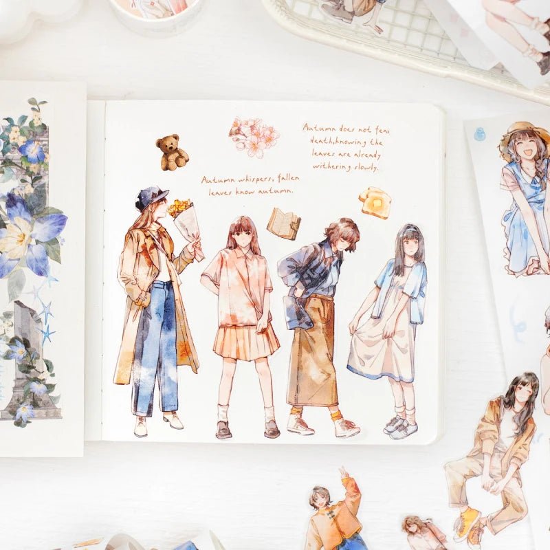 Journal Go 4.5x200cm Four Seasons Girl Tape DIY Scrapbooking Decor Photo Album Collage Junk Journal Planner Aesthetic Stickers by Creative Vault Marketplace