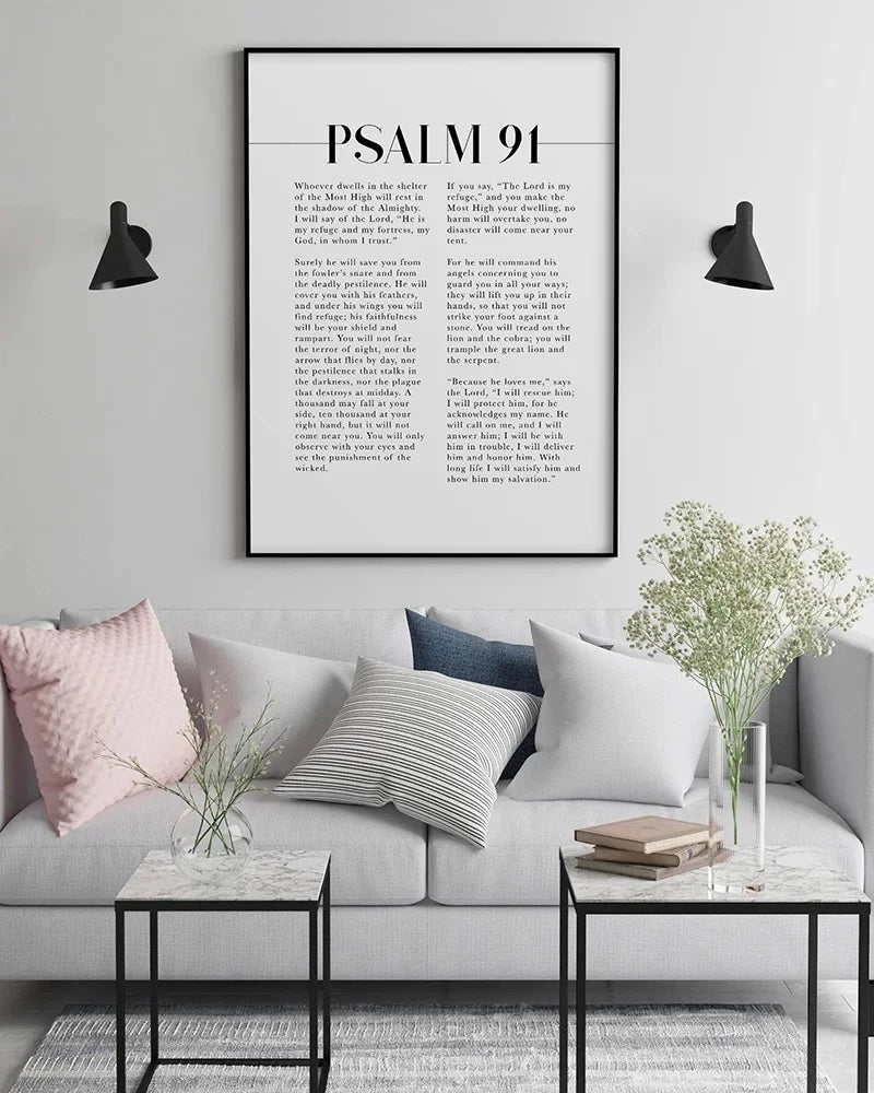 Psalm 91 Scripture Wall Art, He Who Dwells In The Shelter, Bible Verse Artwork For Your Christian Home Decor by Creative Vault Marketplace