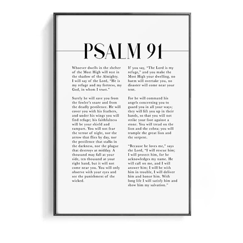 Psalm 91 Scripture Wall Art, He Who Dwells In The Shelter, Bible Verse Artwork For Your Christian Home Decor by Creative Vault Marketplace
