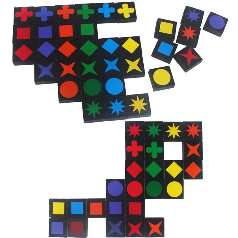 Hot Children's Educational Toys Qwirkle Wooden Chess Parent-child Interactive Games Kids Adult Hobbies Gifts Learning Toys Play by Creative Vault Marketplace
