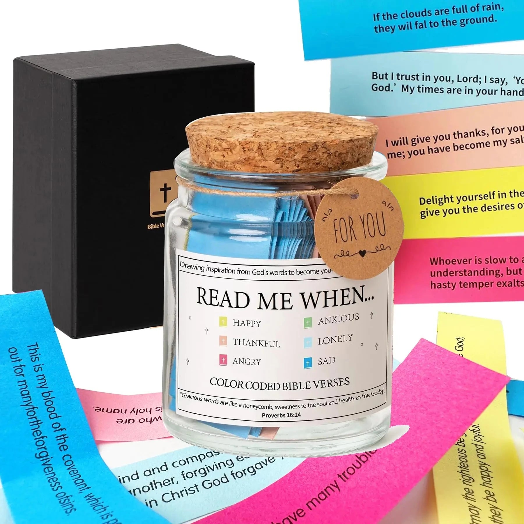Christian Gifts for Women Men Read When Bible Verses Jar Emotions Feelings Blessings Religious Mom Daily Motivational Prayer by Creative Vault Marketplace