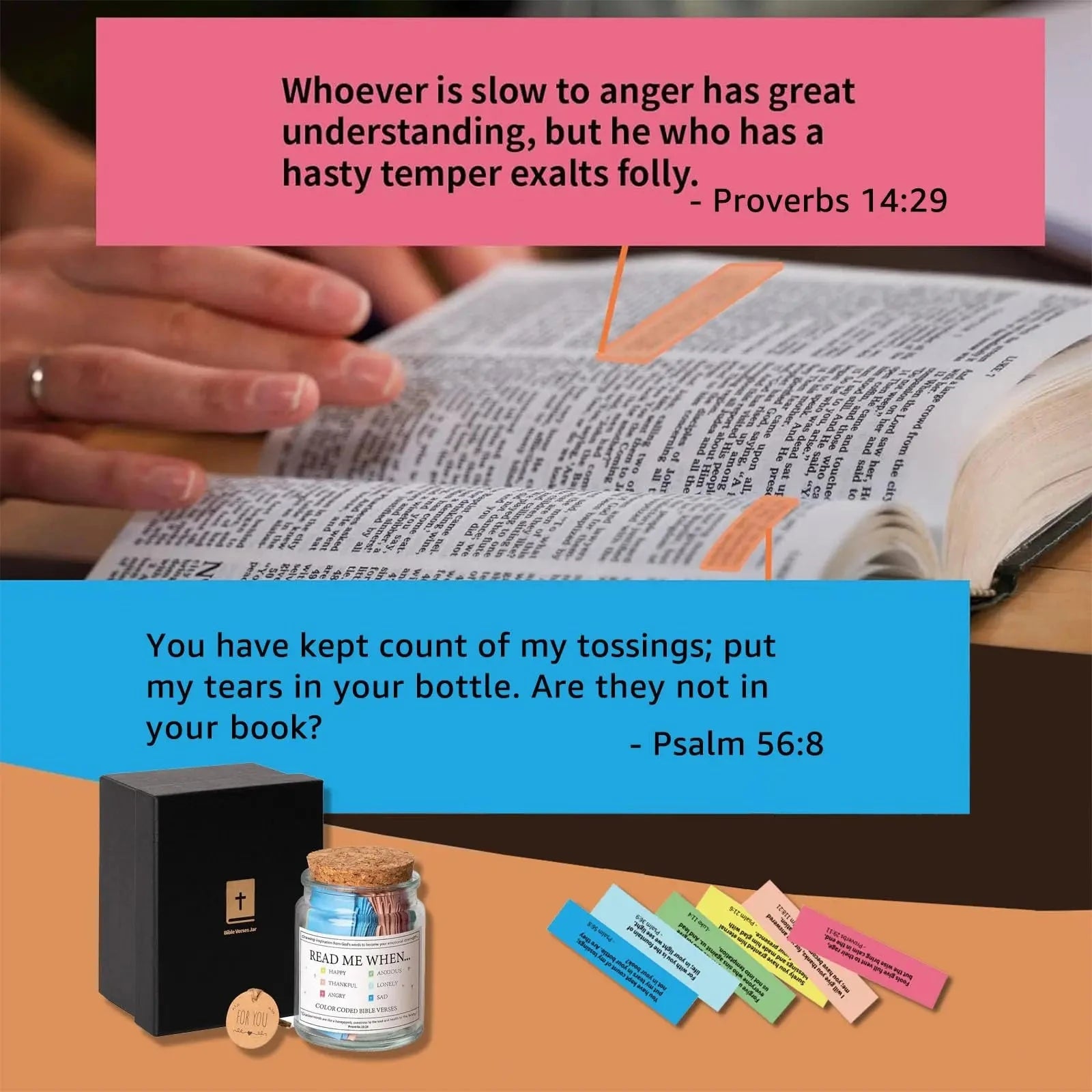 Christian Gifts for Women Men Read When Bible Verses Jar Emotions Feelings Blessings Religious Mom Daily Motivational Prayer by Creative Vault Marketplace