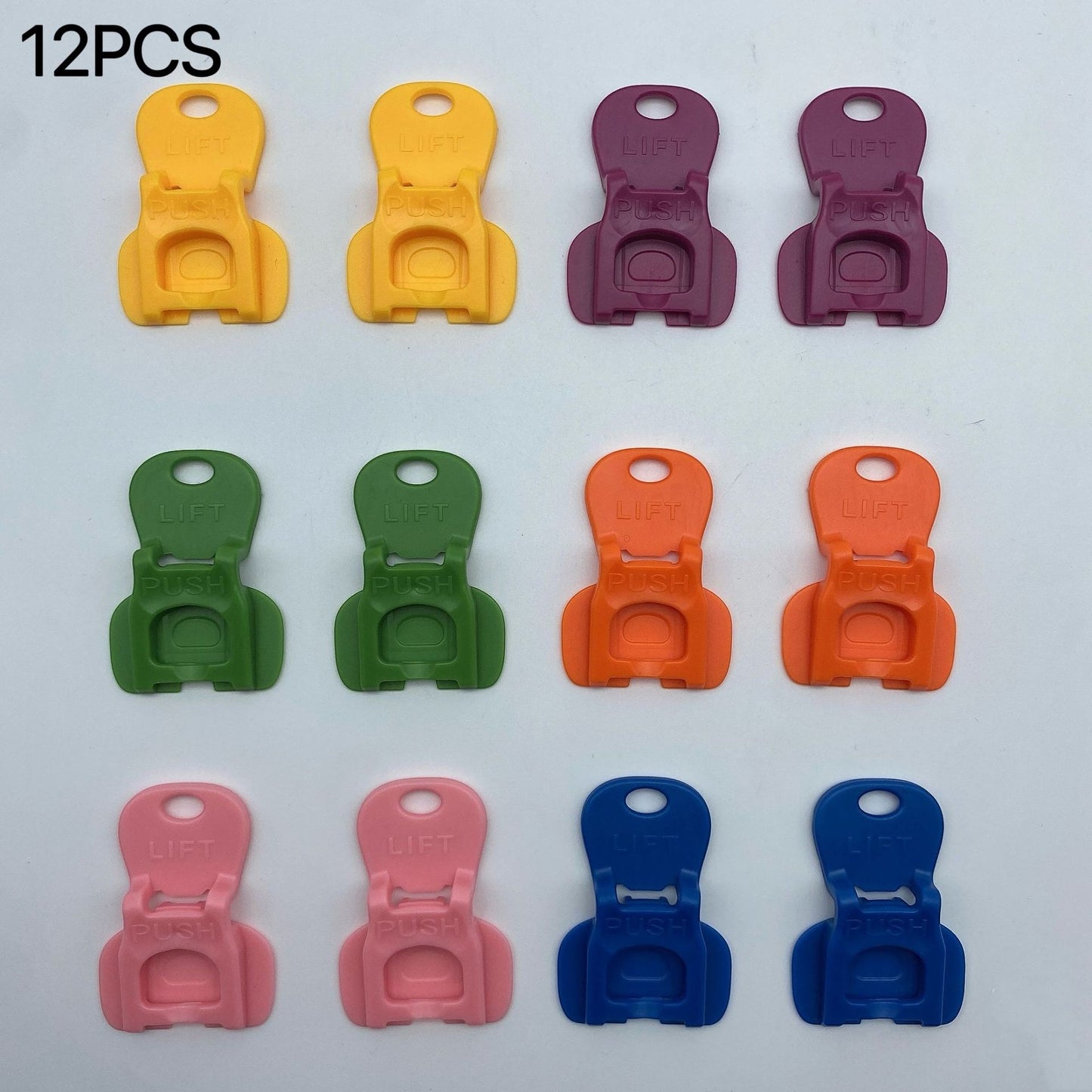Creative Vault Marketplace 12-piece set of colorful plastic cola can openers for easy soda and bottle opening.