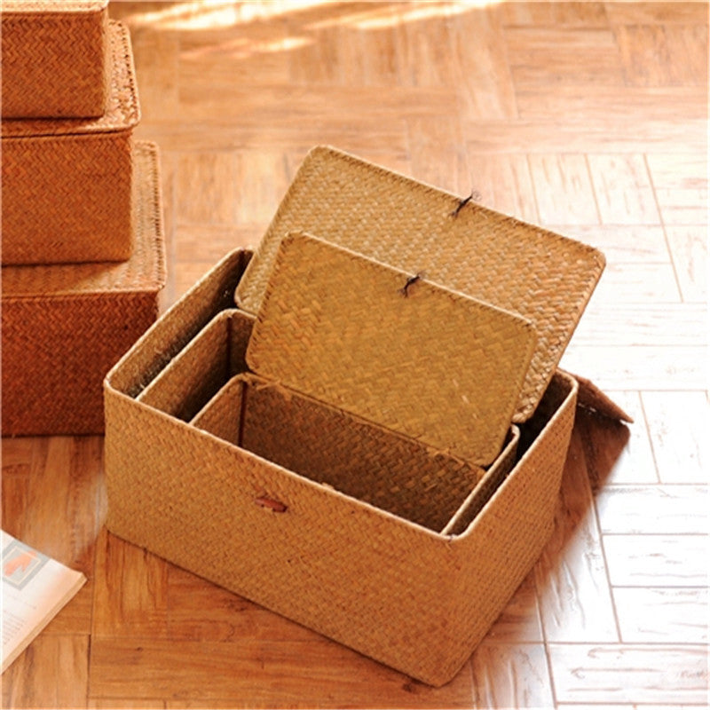 Handwoven Seagrass Storage Basket - Eco-Friendly, Stylish Organization in 3 Sizes by Creative Vault Marketplace