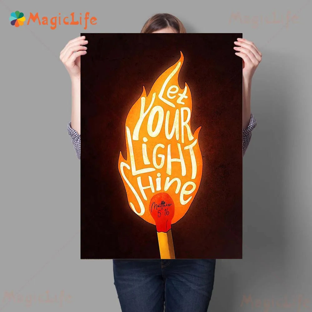 Power Of Faith Inspirational Quotes Wall Art Canvas Painting Biblical Instruction Art Poster And Print Home Decoration Unframed by Creative Vault Marketplace