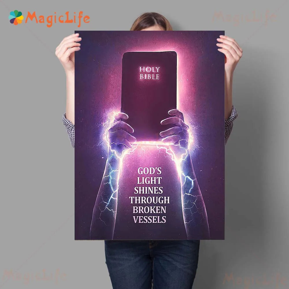 Power Of Faith Inspirational Quotes Wall Art Canvas Painting Biblical Instruction Art Poster And Print Home Decoration Unframed by Creative Vault Marketplace