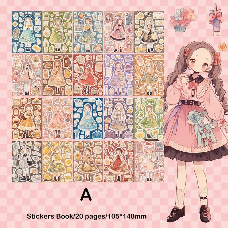Journamm 20sheets Kawaii Stickers Book DIY Scrapbooking Collage Stationery Decor Junk Journal Cartoon Materials Stickers by Creative Vault Marketplace