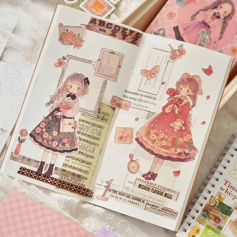 Journamm 20sheets Kawaii Stickers Book DIY Scrapbooking Collage Stationery Decor Junk Journal Cartoon Materials Stickers by Creative Vault Marketplace