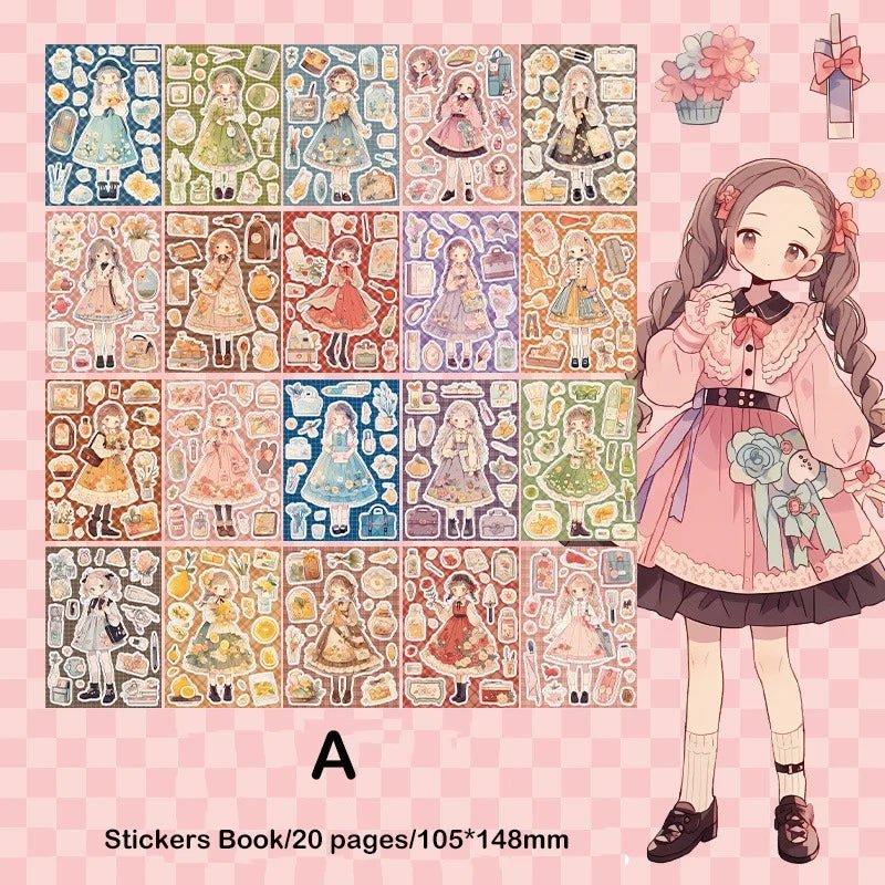 Journamm 20sheets Kawaii Stickers Book DIY Scrapbooking Collage Stationery Decor Junk Journal Cartoon Materials Stickers by Creative Vault Marketplace
