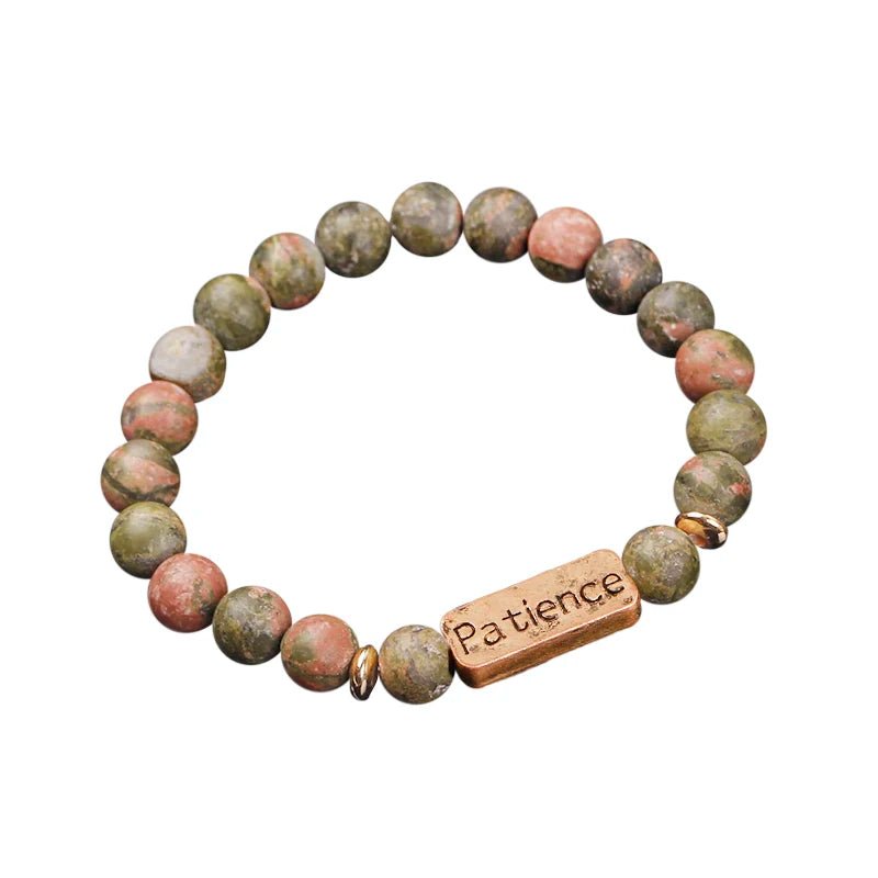 Women Men Letter Bracelets Vintage Natural Stones Beaded Bracelet Punk Inspirational Forever Faith Bracelets Handmade Jewelry by Creative Vault Marketplace