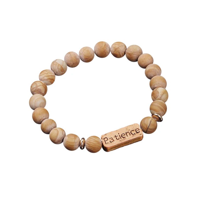Women Men Letter Bracelets Vintage Natural Stones Beaded Bracelet Punk Inspirational Forever Faith Bracelets Handmade Jewelry by Creative Vault Marketplace